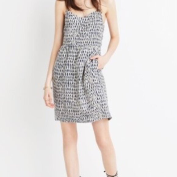 Madewell Dresses & Skirts - Madewell Sunlight silk camisole sleeveless slip dress feathers